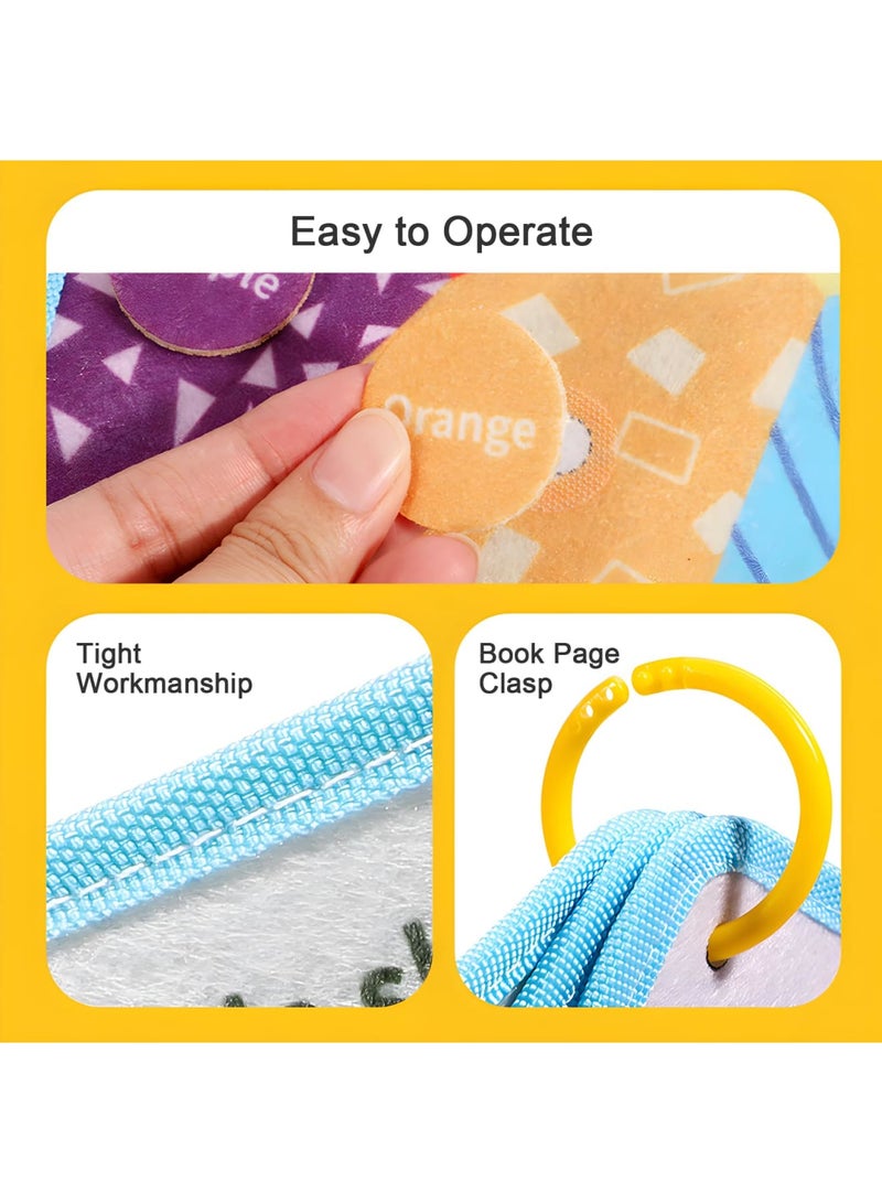 SYOSI كتاب مشغول للأطفال بعمر سنتين، لوحة مشغولة مونتيسوري للأطفال، لوحة نشاط حسية، ألعاب تعليمية للتعلم المبكر، كتاب هادئ للأطفال من 1-3 سنوات - Image 5